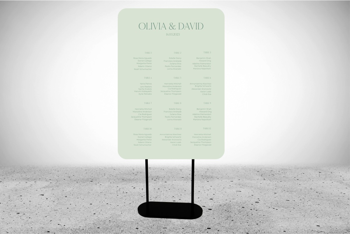 (6) Seating Chart Chantal - Image 1